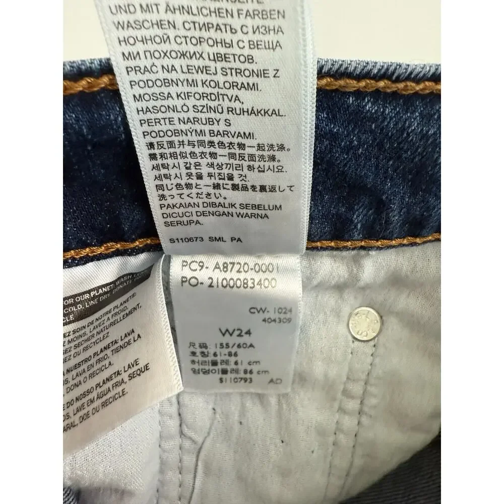 Levi's Premium Women Ribcage Bermuda High Rise Jeans Short Size 24 Blue NWT